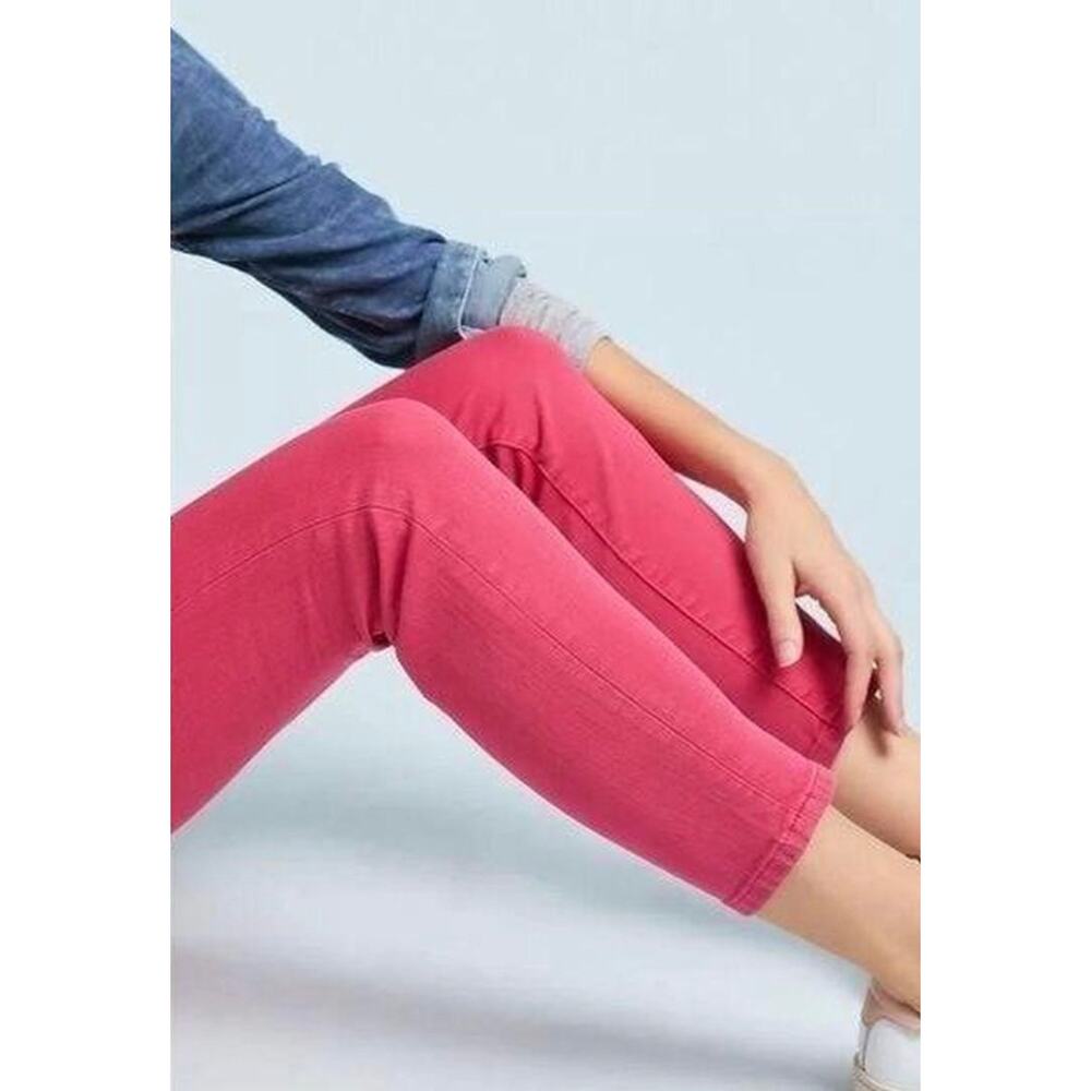 Pilcro & Letterpress x Anthropologie Coral Red High Rise Skinny Jeans Size 27 - Picture 2 of 10